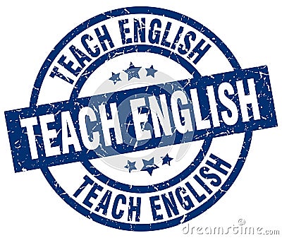 Teach english stamp Vector Illustration