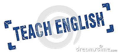 teach english stamp Vector Illustration