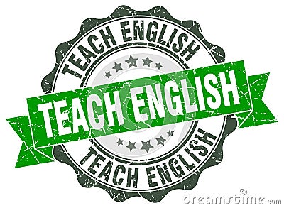 Teach english stamp Vector Illustration