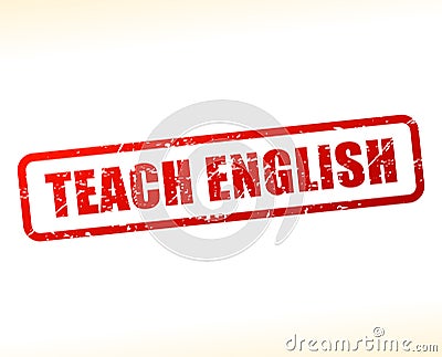 Teach english text stamp Vector Illustration