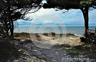 Teach`s Hole off Ocraoke Island Stock Photo