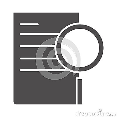 Teach school and education magnifier document paper silhouette style icon Vector Illustration