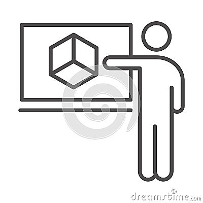 Teach school and education teacher chalkboard geometric shape line style icon Vector Illustration