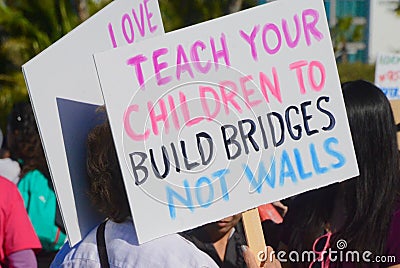 Teach Your Children to Build Bridges Editorial Stock Photo