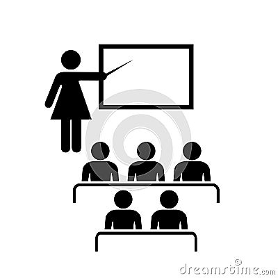 Teacher and audience vector icon Vector Illustration