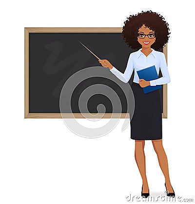 Teacher at blackboard Vector Illustration