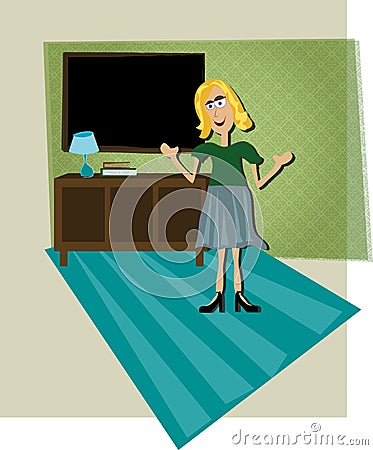 Teacher with blank chalkboard Vector Illustration