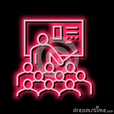 teacher educational lesson neon glow icon illustration Vector Illustration