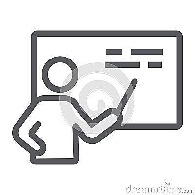 Teacher line icon, school and education, training Vector Illustration