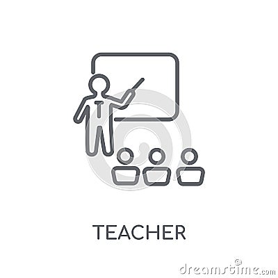 Teacher linear icon. Modern outline Teacher logo concept on whit Vector Illustration