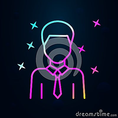 Teacher man young nolan icon. Simple thin line, outline vector of avatar icons for ui and ux, website or mobile application Stock Photo