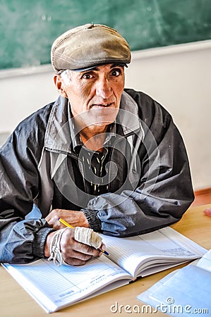 Teacher at school in Tajikistan Editorial Stock Photo