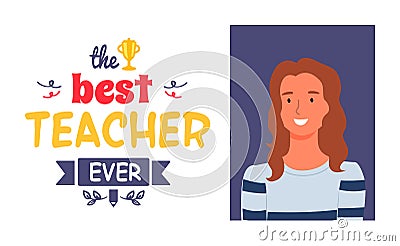 Teachers Appreciation Week, Award Best Pedagogue Vector Illustration