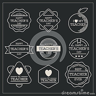 Teachers day emblem designs. Vector illustration decorative design Vector Illustration