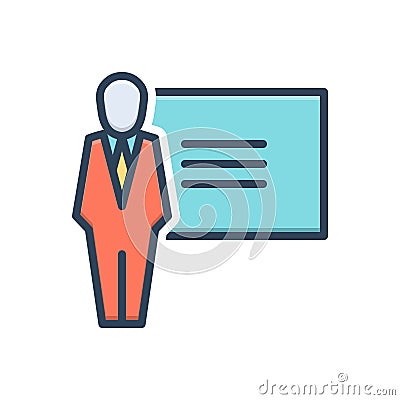 Color illustration icon for Teachers, educator and instructor Vector Illustration