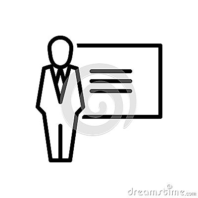 Black line icon for Teachers, educator and instructor Stock Photo