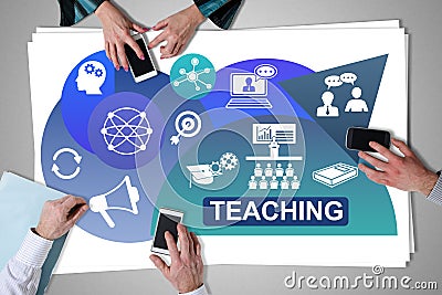 Teaching concept placed on a desk Stock Photo