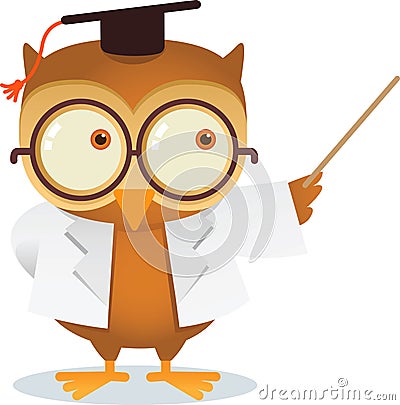 Teaching owl Vector Illustration