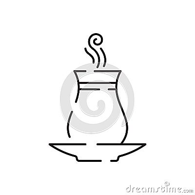 Teacup line icon icon. Teapot or samovar flat icon. Thin line signs for design logo, visit card. Symbol for web design Vector Illustration