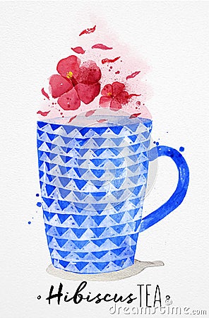 Teacup red tea Vector Illustration