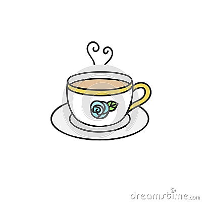 Teacup rose vector illustration icon Vector Illustration