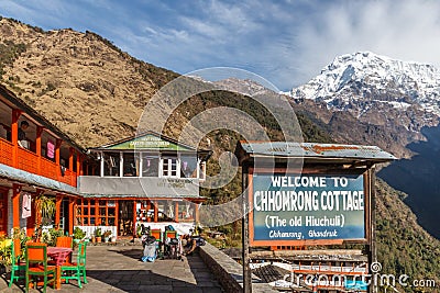 Teahouse at Annapurna Basecamp Trek Editorial Stock Photo