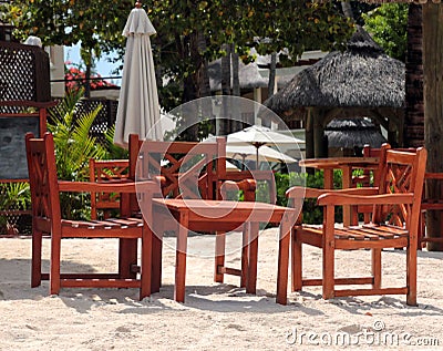 Teak furniture Stock Photo