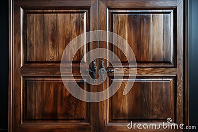 Teak Wood Carving Door Stock Photo