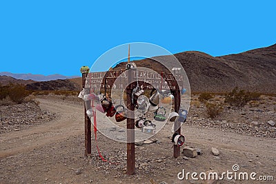 Teakettle Junction in Death Valley National Park Stock Photo