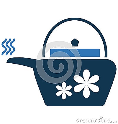 Teakettle Line Vector Isolated Icon customized and editable Vector Illustration