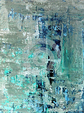 Teal and Beige Abstract Art Painting Stock Photo