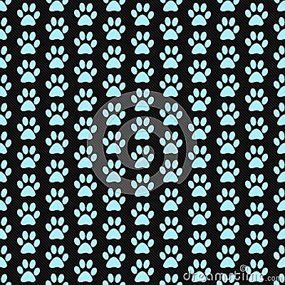 Teal and Black Dog Paw Prints Tile Pattern Repeat Background Stock Photo