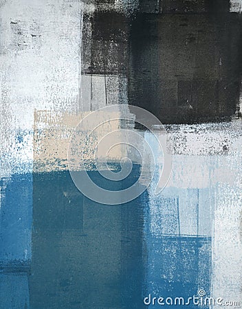 Teal and Brown Abstract Art Painting Stock Photo