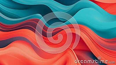 Teal and Coral Abstract Patterns Vibrant and Energetic Stock Photo