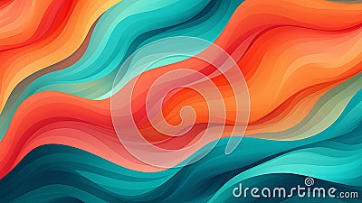 Teal and Coral Abstract Patterns Vibrant and Energetic Stock Photo