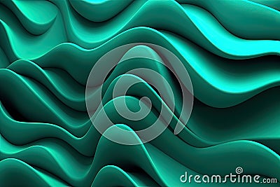 Teal 3D backdrop with seamless loops, organic patterns, dreamlike abstraction resembling a canvas, colorful curves. Generative AI Stock Photo