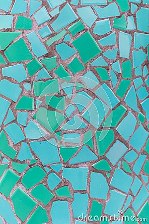 Teal Mosaic Tile Texture Stock Photo