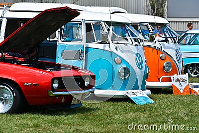Volkswagon Bug Busses at Car Show Editorial Stock Photo