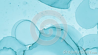 Teal Pastel Fluid Splash. Blue Sea Creative Stock Photo