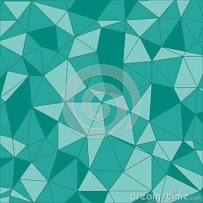 Triangular pattern. Geometric background. Teal polygonal. Vector Illustration