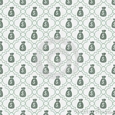 Teal and White Money Bag Repeat Pattern Background Stock Photo