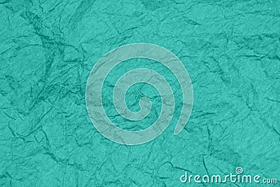 Teal wrinkled textured paper background Stock Photo