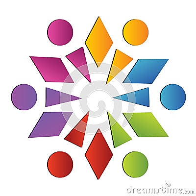 Team abstract social logo Vector Illustration