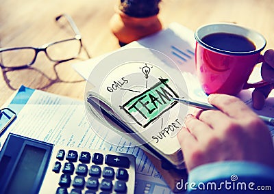 Team Accounting Working Office Cooperation Connection Concept Stock Photo