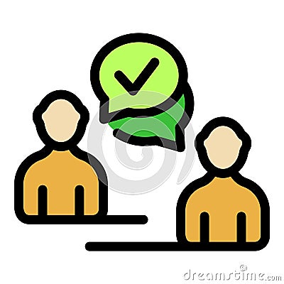 Team agreeing and validating project with check mark icon Stock Photo