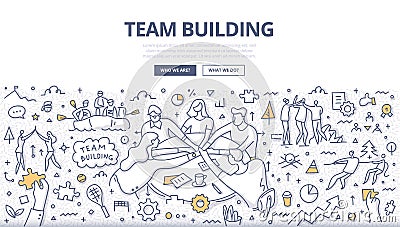 Team Building Doodle Concept Vector Illustration