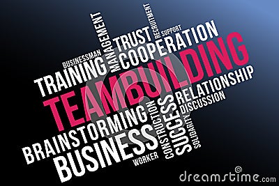 Team building word cloud collage, Healthy concept background Vector Illustration