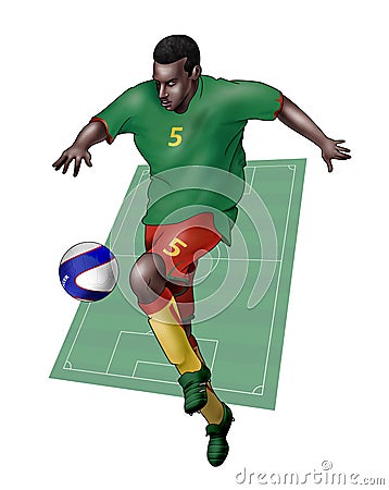 Team Cameroon Cartoon Illustration