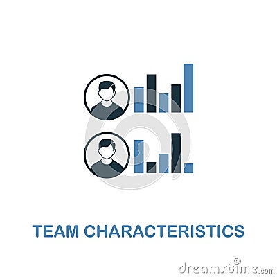 Team Characteristics icon. Two colors premium design from management icons collection. Pixel perfect simple pictogram team Stock Photo