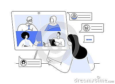 Team chat abstract concept vector illustration. Vector Illustration